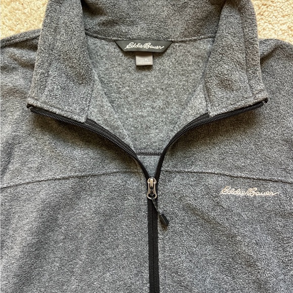 Eddie Bauer Fleece Vest Men’s Tall Large Gray Full Zip - Picture 4 of 9